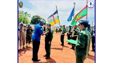 Photo of Bangui : Décoration d’éléments de l’unité de gendarmerie nationale pour le maintien de la paix