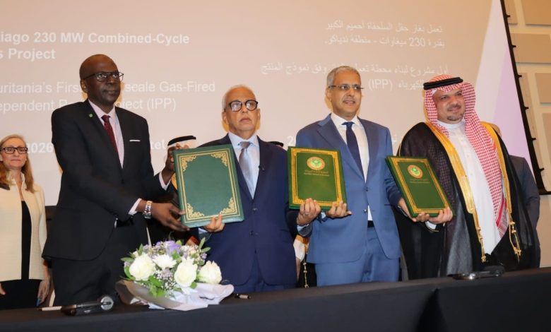 موريتانيا توقع اتفاقية إنشاء أول محطة لإنتاج الكهرباء بالغاز في “انجاكو” بالشراكة مع “أكوا باور” السعودية